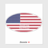 Sticker Drapeau Oval US avec panneau solaire (Feuille)