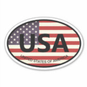 Sticker Drapeau ovale de l'Amérique États-Unis code de pay (Devant)