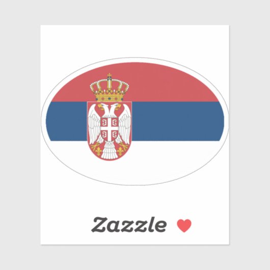 Sticker Drapeau ovale de Serbie (Feuille)