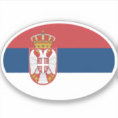 Sticker Drapeau ovale de Serbie (Devant)