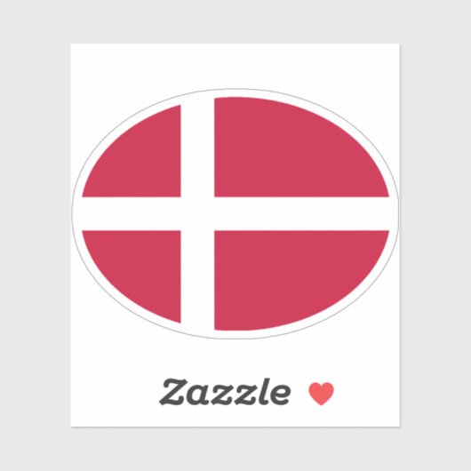 Sticker Drapeau ovale du Danemark (Feuille)