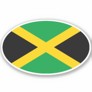 Sticker Drapeau ovale jamaïcain