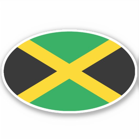 Sticker Drapeau ovale jamaïcain (Devant)