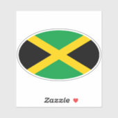 Sticker Drapeau ovale jamaïcain (Feuille)