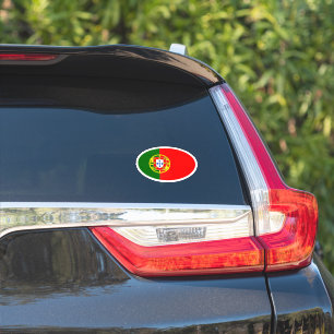 Sticker Drapeau ovale portugais du Portugal auto autocolla