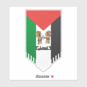 Sticker Drapeau palestinien avec texte arabe (Feuille)