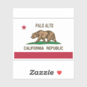 Sticker Drapeau Palo Alto CA (Feuille)