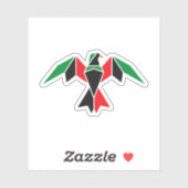 Sticker Drapeau panafricain Oiseau géométrique | Indicateu (Feuille)