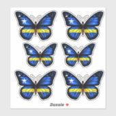 Sticker Drapeau Papillon de Curaçao (Feuille)