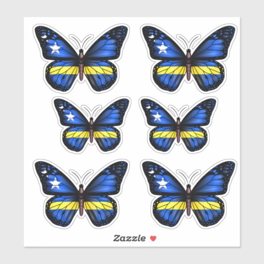 Sticker Drapeau Papillon de Curaçao (Feuille)