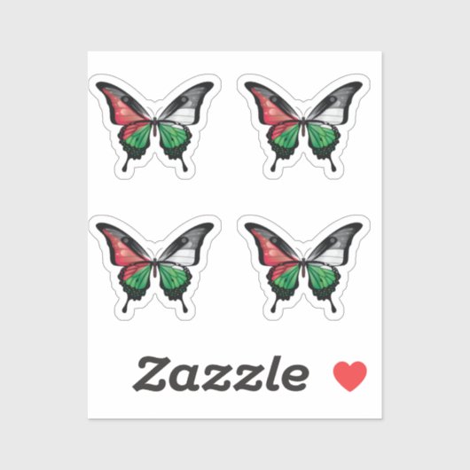 Sticker Drapeau papillon swallowtail de Palestine (Feuille)