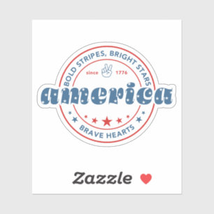 Sticker Drapeau Patriotique Américain Juillet 4 Etoiles & 