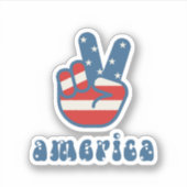 Sticker Drapeau Patriotique Américain Juillet 4 Etoiles &  (Devant)