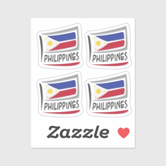 Sticker Drapeau philippin Pride X (Feuille)