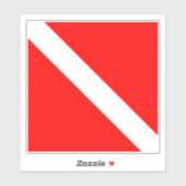 Sticker Drapeau Plongée Plongée Plongée Plongée Diver Down (Feuille)