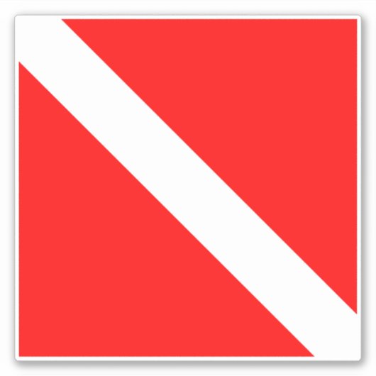 Sticker Drapeau Plongée Plongée Plongée Plongée Diver Down (Devant)
