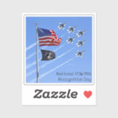 Sticker Drapeau POW MIA, Drapeau USA & Thunderbirds (Feuille)