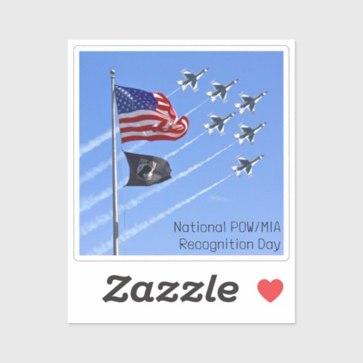 Sticker Drapeau POW MIA, Drapeau USA & Thunderbirds (Feuille)