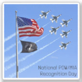 Sticker Drapeau POW MIA, Drapeau USA & Thunderbirds (Recto)