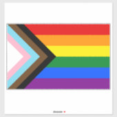 Sticker Drapeau Progress Pride LGBTQ+ (Feuille)