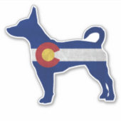 Sticker Drapeau Rat Terrier Chien race Colorado (Devant)