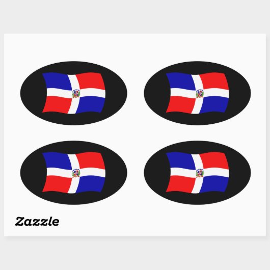 Sticker Drapeau République Dominicaine (Feuille)