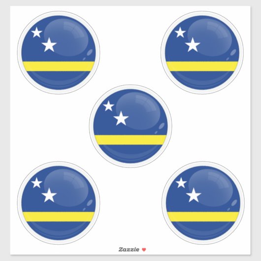 Sticker Drapeau rond de Curaçao (Feuille)