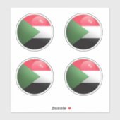Sticker Drapeau rond Soudan (Feuille)