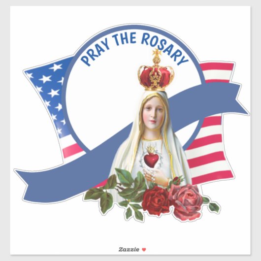 Sticker Drapeau Rose Vierge Religieuse (Feuille)