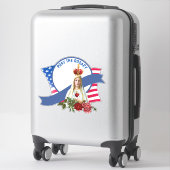 Sticker Drapeau Rose Vierge Religieuse (Sur valise)