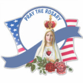 Sticker Drapeau Rose Vierge Religieuse (Devant)
