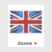 Sticker Drapeau rouge bleu blanc brillant parties scintill (Feuille)
