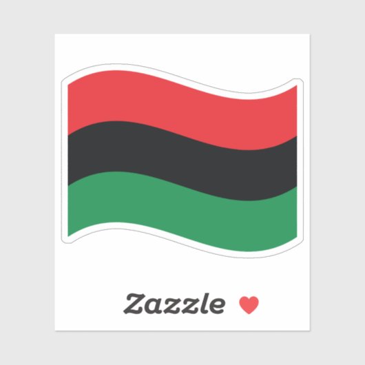 Sticker Drapeau rouge, noir et vert (Feuille)