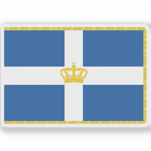 Sticker Drapeau royal hellénique, Grèce (1936-1970) (Devant)