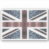 Sticker Drapeau rustique UK rouge bleu étincelants parties (Devant)