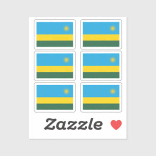 Sticker Drapeau Rwanda Collection pack de 6