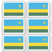 Sticker Drapeau Rwanda Collection pack de 6 (Recto)