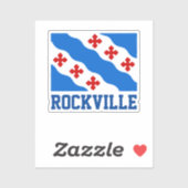 Sticker Drapeau/Sceau de Rockville, MD (Feuille)