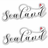 Sticker Drapeau Sealand dans le coeur, Principauté de Seal (Devant)