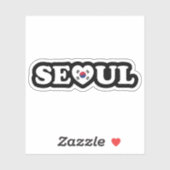 Sticker Drapeau Seoul Love Heart Taegeukgi (Feuille)