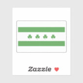 Sticker Drapeau Shamrock de Chicago (Feuille)