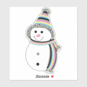 Sticker Drapeau Snowman de la Fierté Polygenre (Feuille)