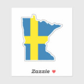 Sticker Drapeau Suédois du Minnesota (Feuille)