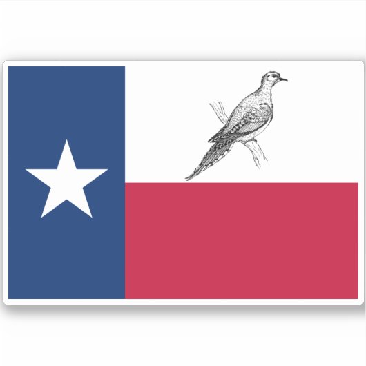 Sticker Drapeau Texas avec colombe (Devant)
