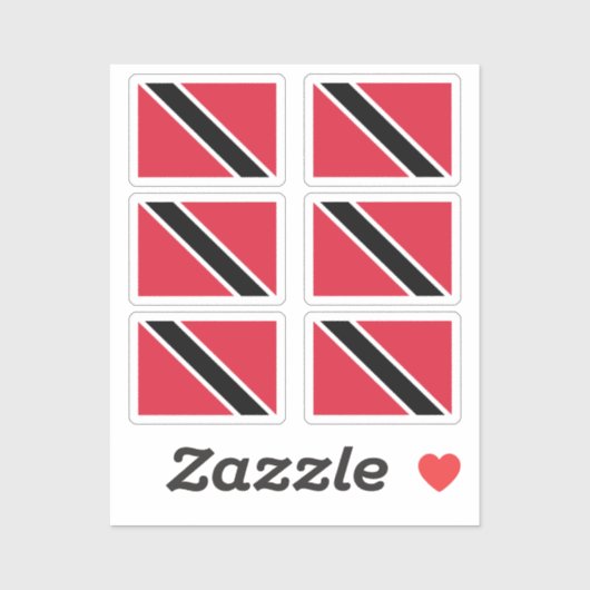 Sticker Drapeau Trinidad et Tobago Collection pack de 6 (Feuille)