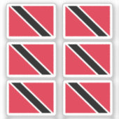 Sticker Drapeau Trinidad et Tobago Collection pack de 6 (Recto)