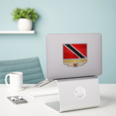 Sticker Drapeau Trinité-et-Tobago (Ordinateur portable sur le bureau)