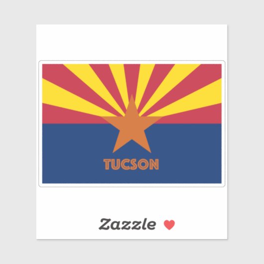 Sticker Drapeau Tucson AZ (Feuille)