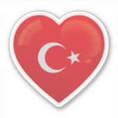 Sticker Drapeau Turkiye Love (Devant)
