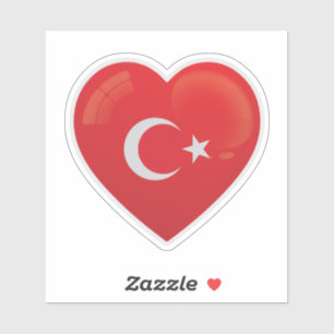 Sticker Drapeau Turkiye Love